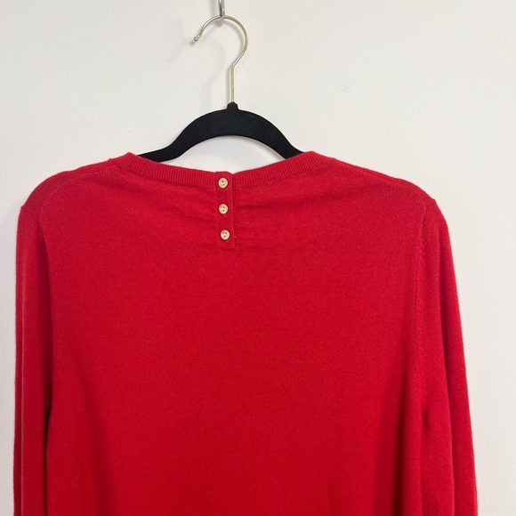 Talbots Red Crew Neck Long Sleeve Knit Sweater with Button Details‎ Size XL - Picture 7 of 10
